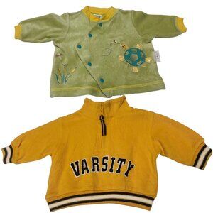 Baby Boy 0–3M Bundle | Varsity Pullover & Velour Jacket (2-Piece)